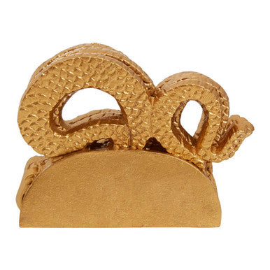 Orsina Serpent Gold Coasters with Holder | Set of 4 Textured Metal