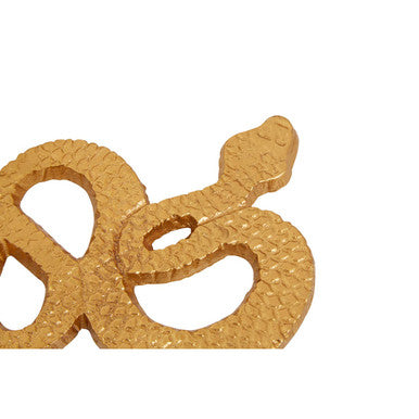 Orsina Serpent Gold Coasters with Holder | Set of 4 Textured Metal