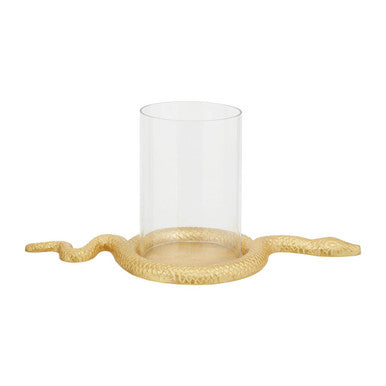 Orsina Serpent Snake Candle Holder – Gold Sculptural Glass Centerpiece