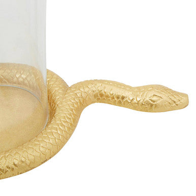 Orsina Serpent Snake Candle Holder – Gold Sculptural Glass Centerpiece