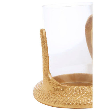 Orsina Serpent Gold Candle Holder – Sculptural Cobra Design with Glass
