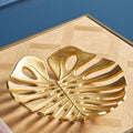 Orsina Monstera Leaf Dish – Large Gold Finish Botanical Jewelry Tray