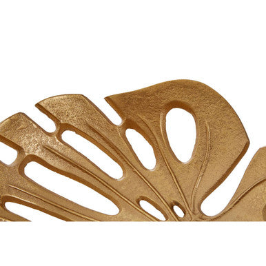 Orsina Monstera Leaf Dish – Large Gold Finish Botanical Jewelry Tray
