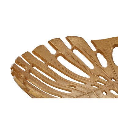 Orsina Monstera Leaf Dish – Large Gold Finish Botanical Jewelry Tray