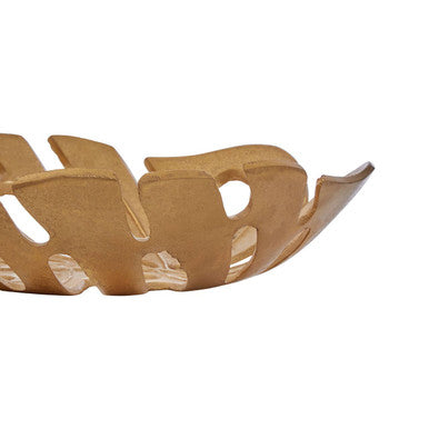 Orsina Monstera Leaf Dish – Large Gold Finish Botanical Jewelry Tray
