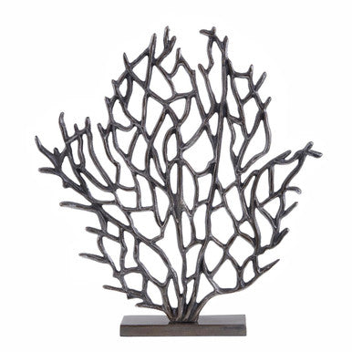 Orsina Coral Sculpture – Small Black Nickel Finish Tabletop Art