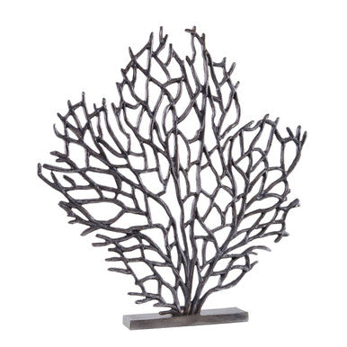 Orsina Prato Large Black Nickel Coral Sculpture – Modern Home Decor
