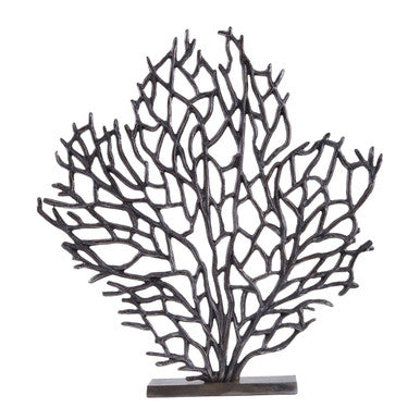Orsina Prato Large Black Nickel Coral Sculpture – Modern Home Decor