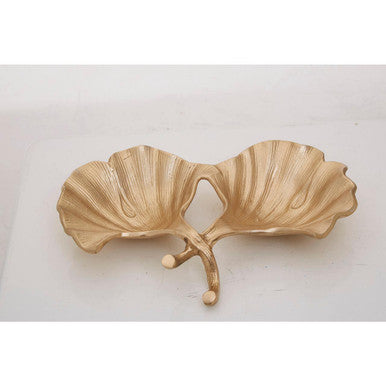 Orsina Prato Ginkgo Gold Leaf Decorative Catch-All Tray and Dish
