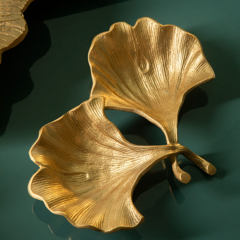Orsina Prato Ginkgo Gold Leaf Decorative Catch-All Tray and Dish