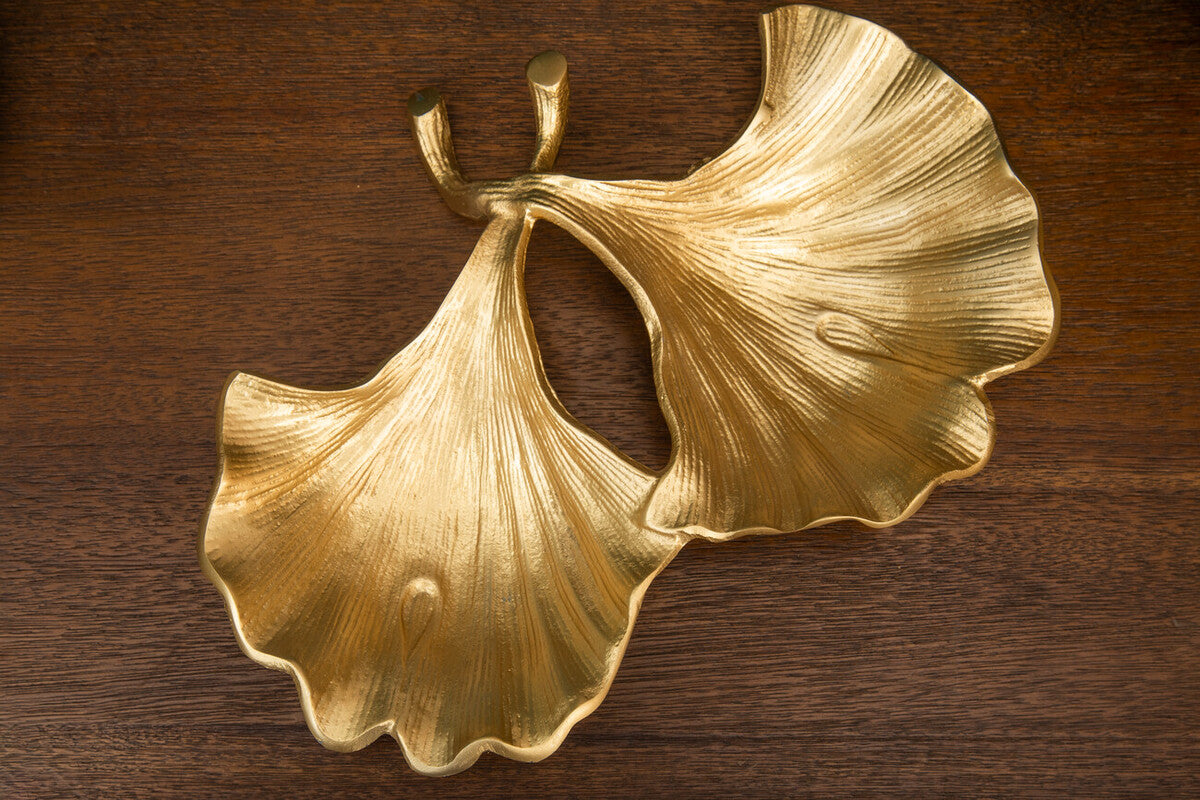 Orsina Prato Ginkgo Gold Leaf Decorative Catch-All Tray and Dish