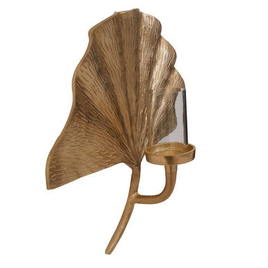 Orsina Prato Ginkgo Medium Wall Sconce – Gold Leaf Sculptural Light