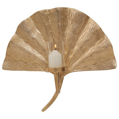Orsina Prato Ginkgo Medium Wall Sconce – Gold Leaf Sculptural Light