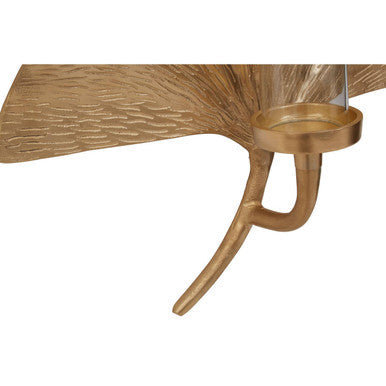 Orsina Prato Ginkgo Medium Wall Sconce – Gold Leaf Sculptural Light