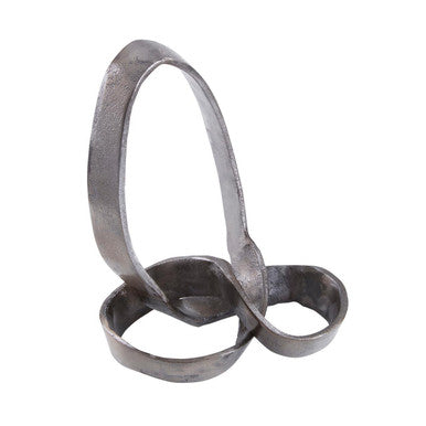 Orsina Prato Silver Nickel Knot Sculpture – Modern Tabletop Decor
