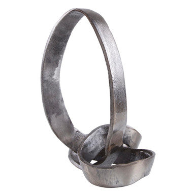 Orsina Prato Silver Nickel Knot Sculpture – Modern Tabletop Decor