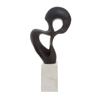 Orsina Mirano Black Knot Sculpture – Modern Abstract Decor with Marble Base