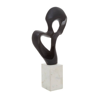 Orsina Mirano Black Knot Sculpture – Modern Abstract Decor with Marble Base