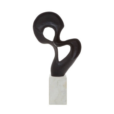 Orsina Mirano Black Knot Sculpture – Modern Abstract Decor with Marble Base