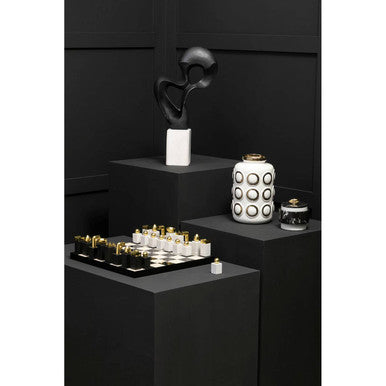 Orsina Mirano Black Knot Sculpture – Modern Abstract Decor with Marble Base