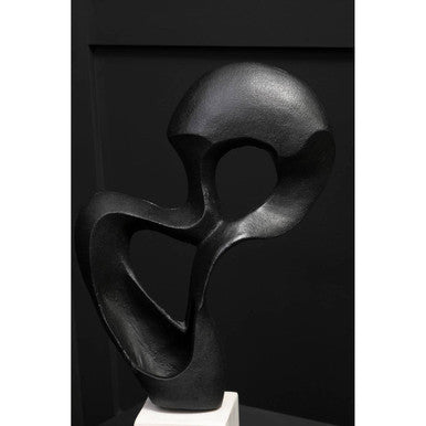 Orsina Mirano Black Knot Sculpture – Modern Abstract Decor with Marble Base