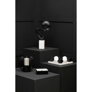 Orsina Mirano Black Knot Sculpture – Modern Abstract Decor with Marble Base