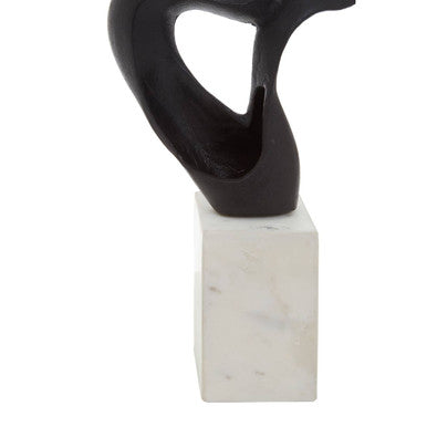 Orsina Mirano Black Knot Sculpture – Modern Abstract Decor with Marble Base