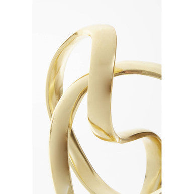 Gold Knot Sculpture by Orsina – Modern Abstract Decor with Marble Base