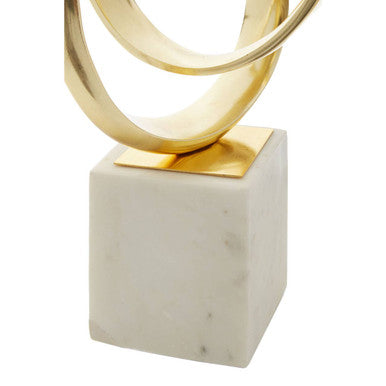 Gold Knot Sculpture by Orsina – Modern Abstract Decor with Marble Base