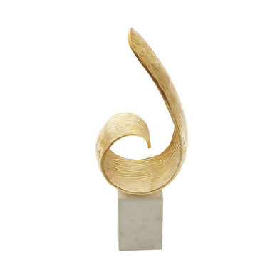 Orsina Mirano Gold Curl Sculpture – Modern Abstract Tabletop Decor