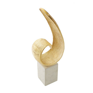 Orsina Mirano Gold Curl Sculpture – Modern Abstract Tabletop Decor
