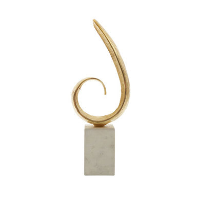 Orsina Mirano Gold Curl Sculpture – Modern Abstract Tabletop Decor