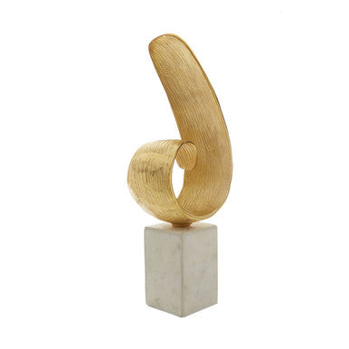 Orsina Mirano Gold Curl Sculpture – Modern Abstract Tabletop Decor