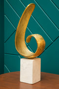 Orsina Mirano Gold Curl Sculpture – Modern Abstract Tabletop Decor