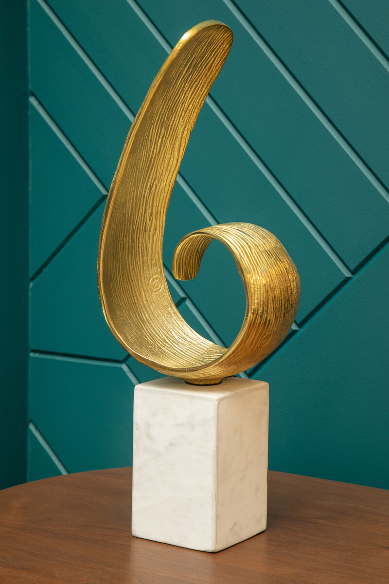 Orsina Mirano Gold Curl Sculpture – Modern Abstract Tabletop Decor