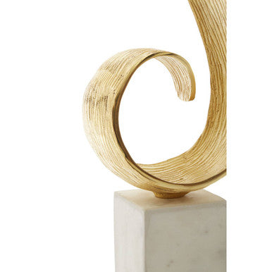 Orsina Mirano Gold Curl Sculpture – Modern Abstract Tabletop Decor