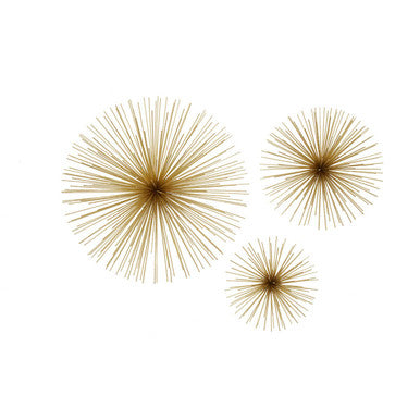 Orsina Mirano Gold Starburst Wall Decor – Set of 3 Sculptural Art