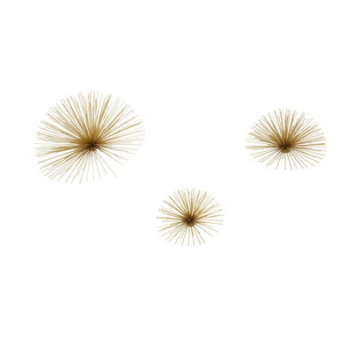 Orsina Mirano Gold Starburst Wall Decor – Set of 3 Sculptural Art