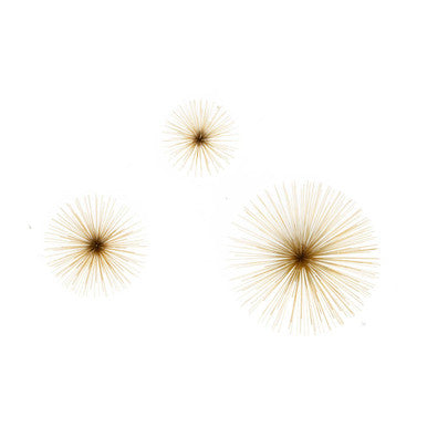 Orsina Mirano Gold Starburst Wall Decor – Set of 3 Sculptural Art