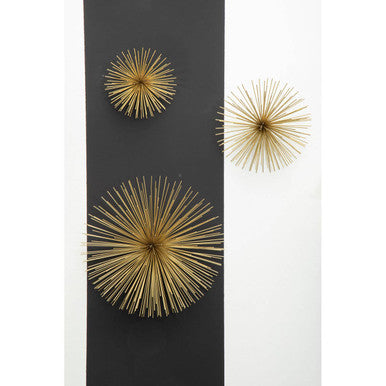 Orsina Mirano Gold Starburst Wall Decor – Set of 3 Sculptural Art