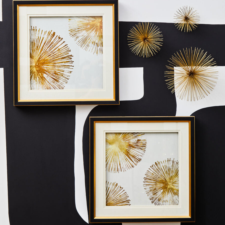 Orsina Mirano Gold Starburst Wall Decor – Set of 3 Sculptural Art