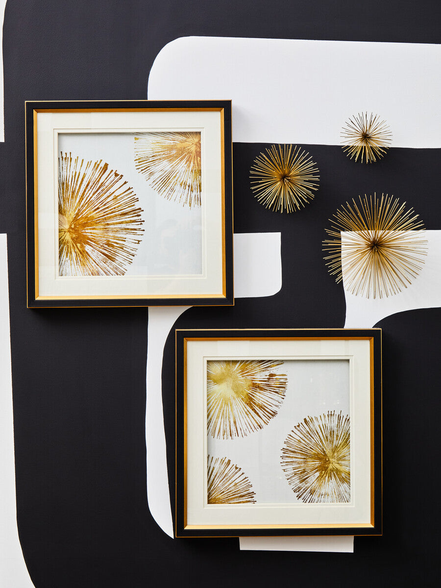 Orsina Mirano Gold Starburst Wall Decor – Set of 3 Sculptural Art