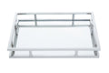 Orsina Cruzar Rectangular Silver Mirrored Tray – Decorative Vanity Base
