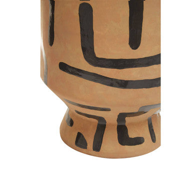 Orsina Barren Hand Painted Earthenware Vase – Sand and Black Decor