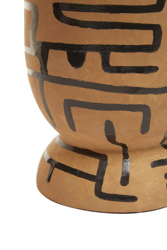Orsina Barren Hand Painted Earthenware Planter – Sand and Black