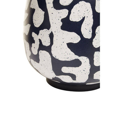 Orsina Tundra Blue Earthenware Vase – Abstract Modern Floral Decor