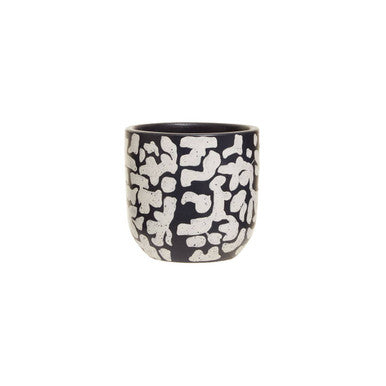 Orsina Tundra Blue Earthenware Planter – Abstract Ceramic Plant Pot