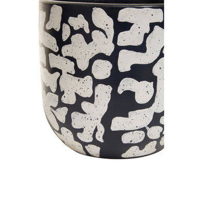 Orsina Tundra Blue Earthenware Planter – Abstract Ceramic Plant Pot