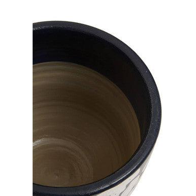 Orsina Tundra Blue Earthenware Planter – Abstract Ceramic Plant Pot