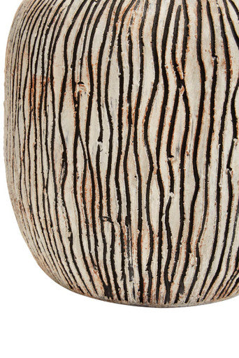Orsina Arid Black Earthenware Vase – Sculptural Textured Stone Decor